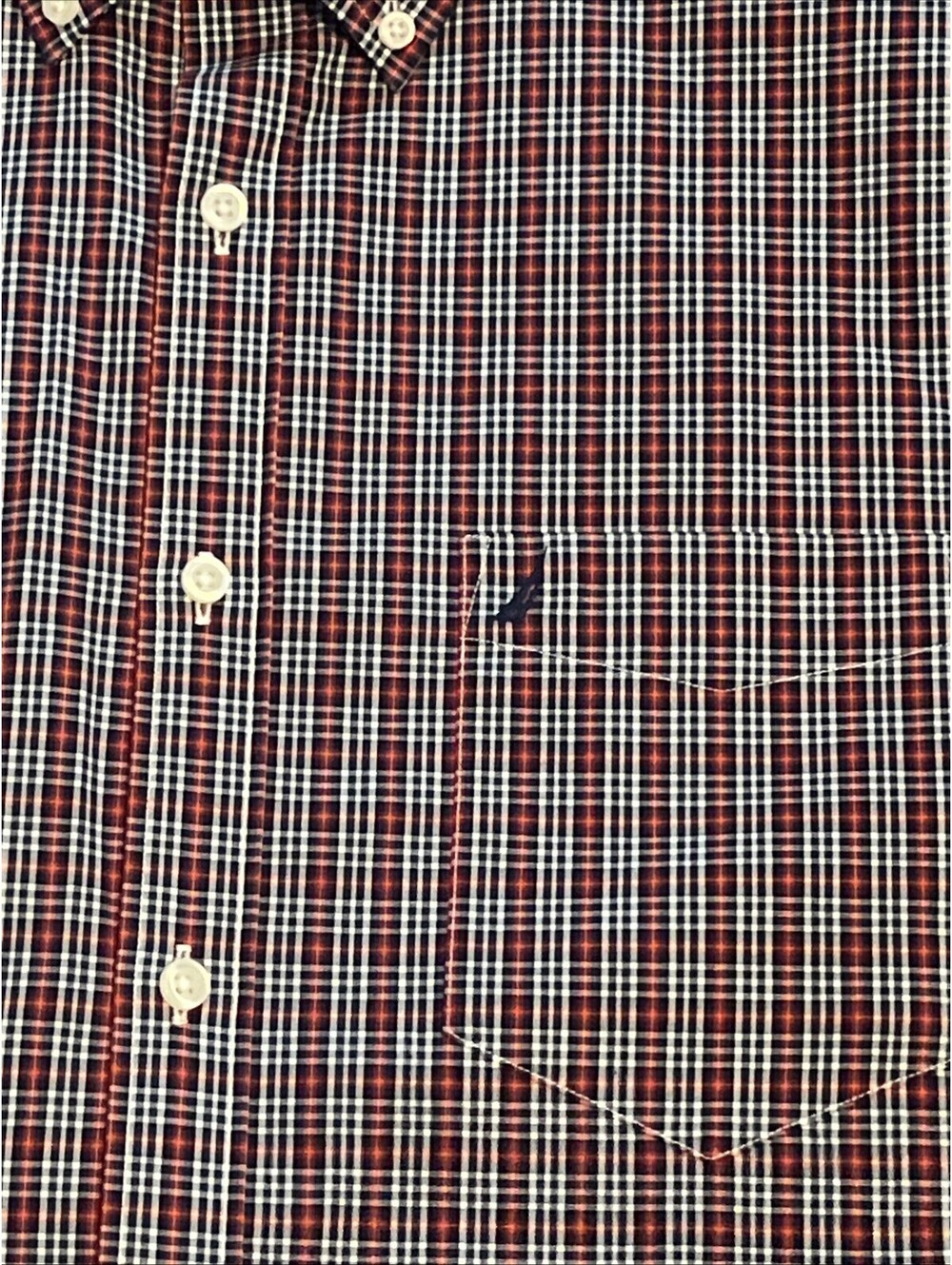 Nautica Mens XL Red/Blue/White Plaid Front Pocket Long Sleeve Button Up Shirt - Picture 3 of 8